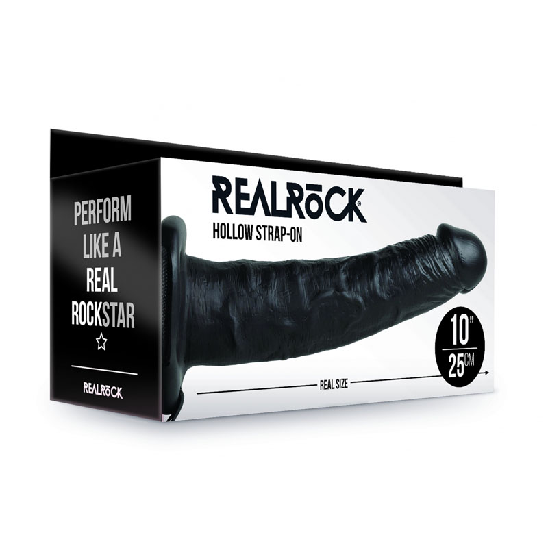 RealRock Hollow Strapon 10'' - Black